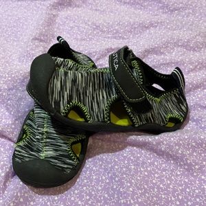 Nautical black and white sandals